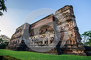 Ancient City of Polonnaruwa, photo of a Buddha statue at Lankatilaka Gedige,