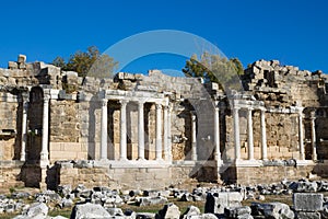 Ancient city ruins in Side, Turkey