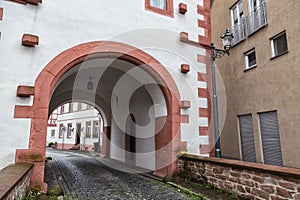 Ancient city Selingenstadt, Germany, entrance gate in historical