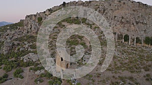 Ancient City Silyon in Antalya region at sunset, Turkey