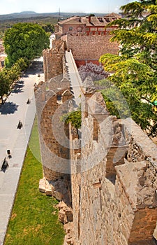 Ancient city walls of Avila, Spain