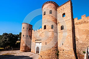 Ancient city walls of Rome in Lazio, Italy