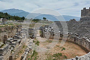 Ancient City of Xanthos, Turkey. Rruins and ancient amphitheatre