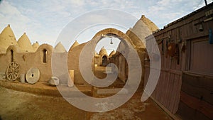 Ancient clay Arabic buildings, close to the border between Turkey and Syria