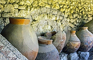 Ancient clay pots excavations into Greek city ruins