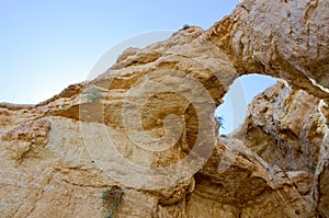 Ancient cliffs over Kedron stream. Israel, Palestine