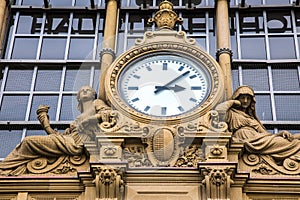 Ancient Clock in Frankfurt Bahnhof photo
