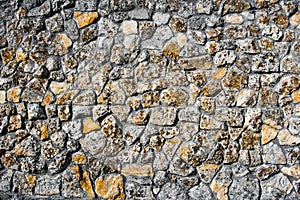 Stone wallAncient clutches of shell rock. texture.