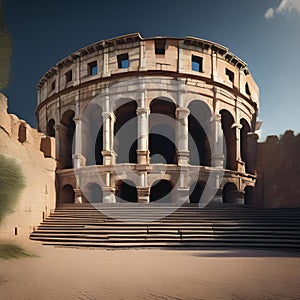 An ancient coliseum with weathered stones and a sense of grandeur, hinting at gladiatorial battles of the past5
