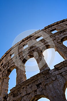 Ancient Collosseum in Pula in detail 3