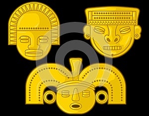 Ancient Colombia SinÃº  Golden face figures