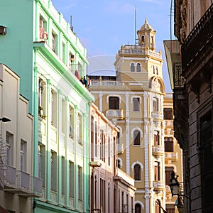 Ancient colonial buildings in Havana, Cuba