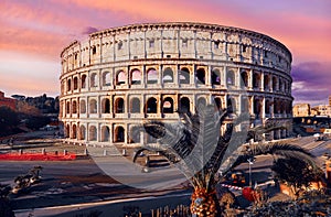 Ancient Colosseum in Rome, Italy