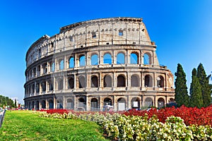 Ancient Colosseum in Rome, Italy photo