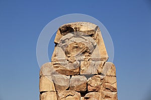 Ancient colossi of Memnon in Egypt, Luxor, Africa