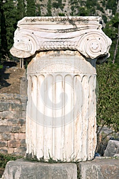 Ancient column. Archaeological Site of Delphi