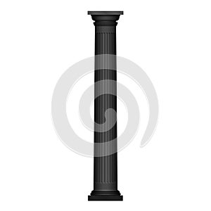 Ancient column black glyph icon, old marble colonnade silhouette photo