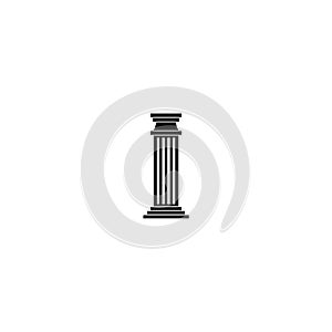 Ancient column and Greek pillar icon isolated on white background