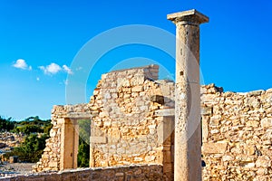 Ancient column at Sanctuary of Apollo Hylates. Limassol District