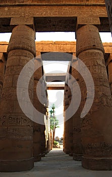 Ancient column in Temple of Karnak.