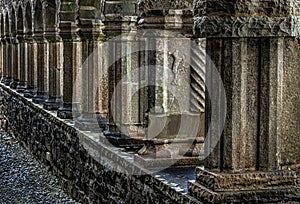 Ancient Columns In Abbey Ruins