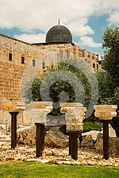 Ancient Columns at Al-Aqsa Mosque