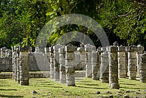 Ancient Columns at Chichen Itza Mexico