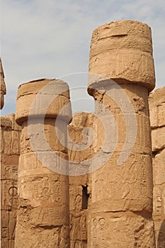 The ancient columns at Karnak