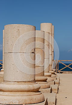 Ancient columns from the Roman period in Caesarea