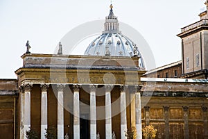 Ancient Columns and Saint Peters Basilica