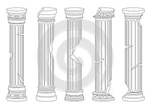 Ancient columns vector design illustration