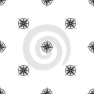 Ancient compass pattern seamless black