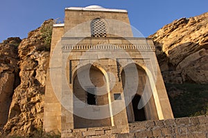 Ancient construction of the mausoleum of Diri-baba on the territory of Shamakhi