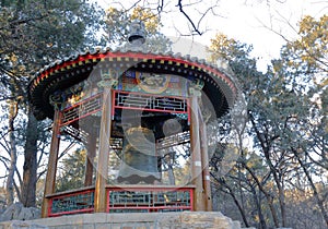 Ancient copper bell pavilion in peking university, adobe rgb
