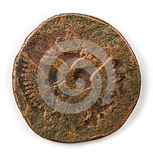 Ancient copper coin. Russia. Money, 1715.