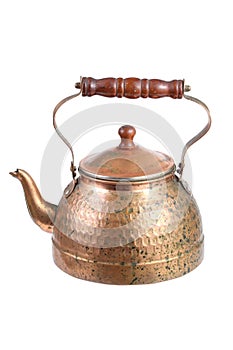 ancient copper Moroccan tea pot