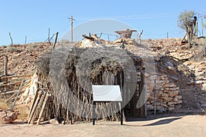 Ancient cottage in mining village Andamooka, South Australia