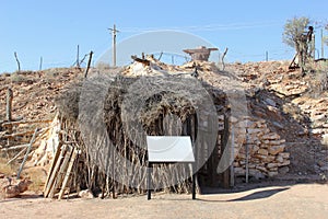 Ancient cottage in mining village Andamooka, South Australia photo