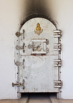 Ancient crematory door in temple