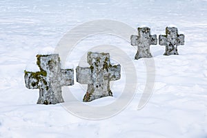Ancient Crosses in the Snow, Ireland