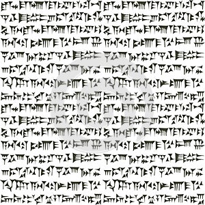Ancient cuneiform assyrian or sumerian inscripton background