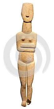 Ancient Cycladic art - Female stone figurine photo