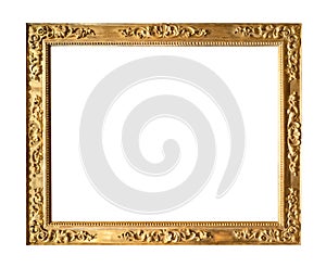 Ancient decorated wooden picture frame cutout