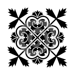 Ancient decorative floral pattern.