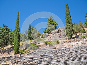 Ancient Delfi excavations in Greece.