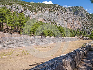 Ancient Delfi excavations in Greece.