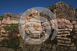 Ancient Devonian limestone cliffs of Geikie Gorge