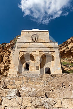 Ancient Diri Baba mausoleum, 14th century, Gobustan city, Azerbaijan