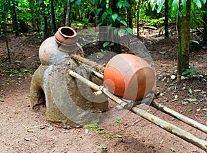 Ancient distiller for cashew Fenny drink.Goa