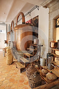 Ancient distiller for the production of perfume in Fragonard photo